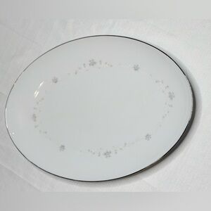 Vintage Sango China “JULIE” Gray Roses 6184 JAPAN 16" Oval Serving Platter